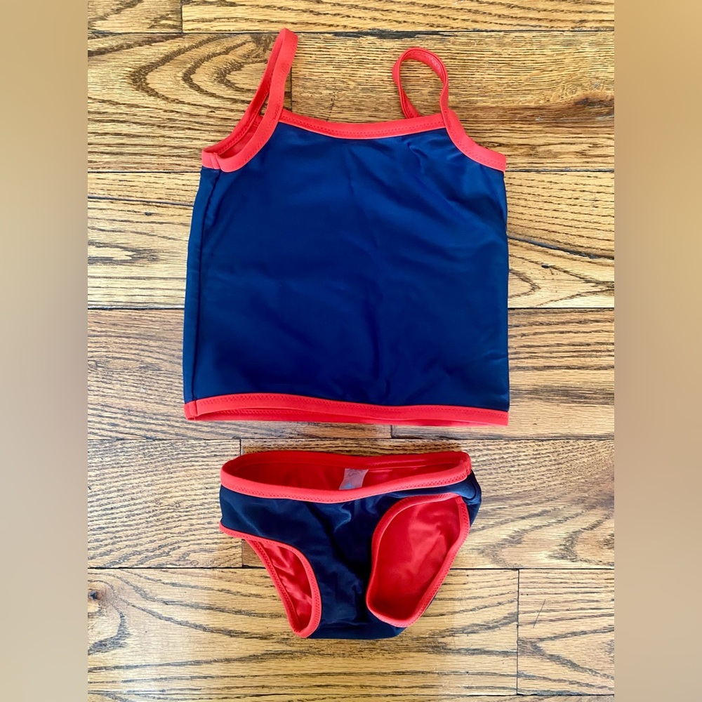 Primary reversible swim suit top and bottom - size 6-12 mo